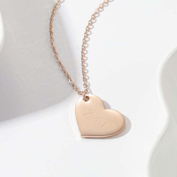 Custom Engraved Heart Necklace - One Sided