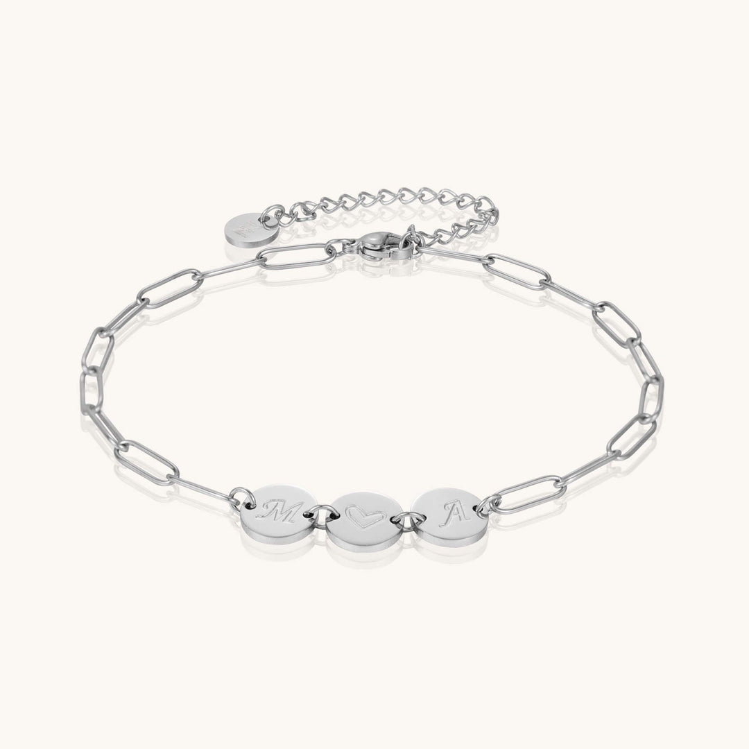 Custom 3-Initial Pin Chain Bracelet