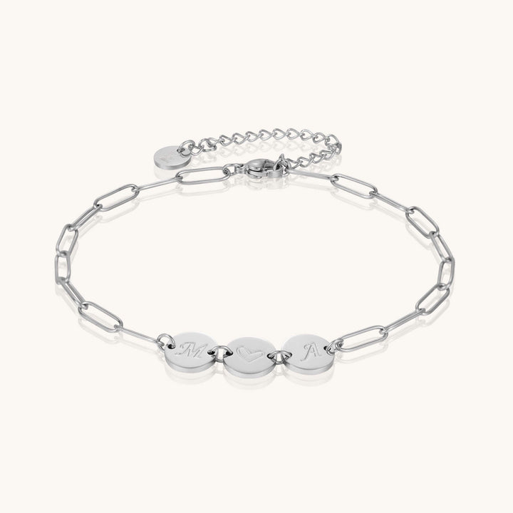 Custom 3-Initial Pin Chain Bracelet