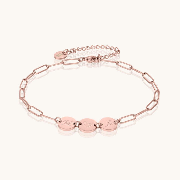 Custom 3-Initial Pin Chain Bracelet
