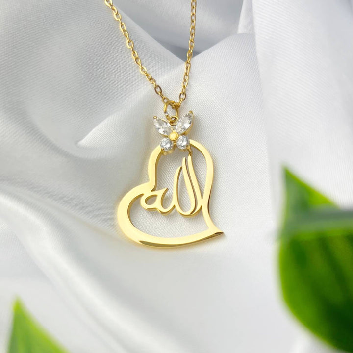 Allah Heart-Butterfly Necklace