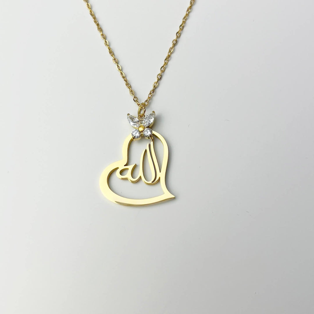 Allah Heart-Butterfly Necklace