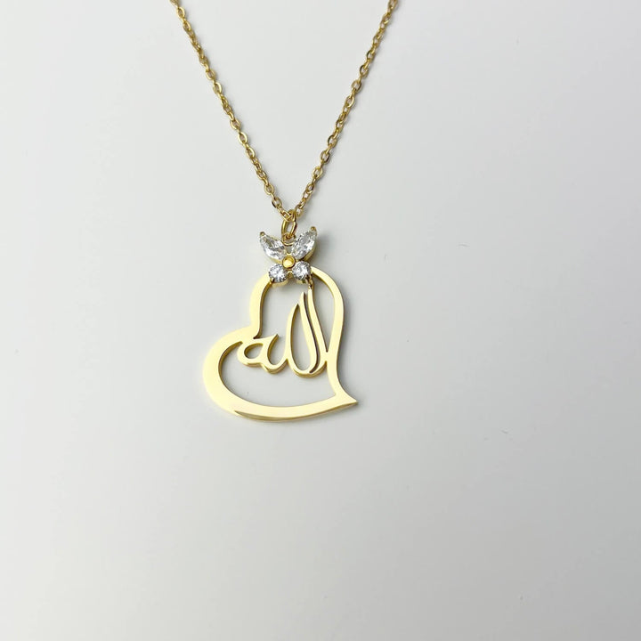 Allah Heart-Butterfly Necklace