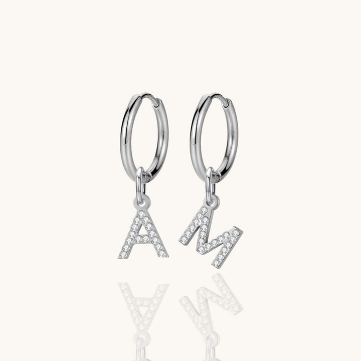 Custom Crystal Initial Earrings