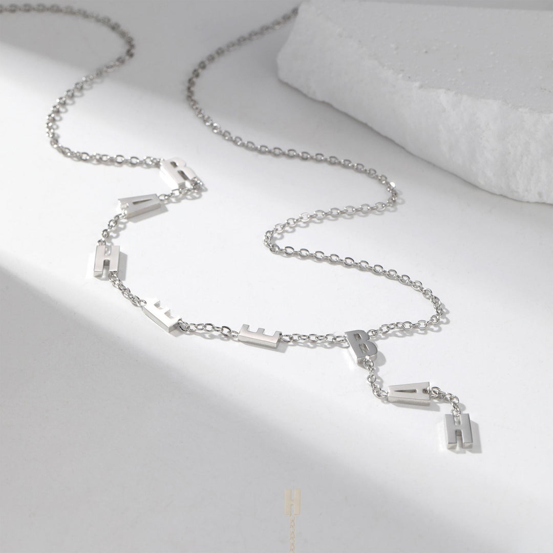 Custom Waterfall Name Necklace