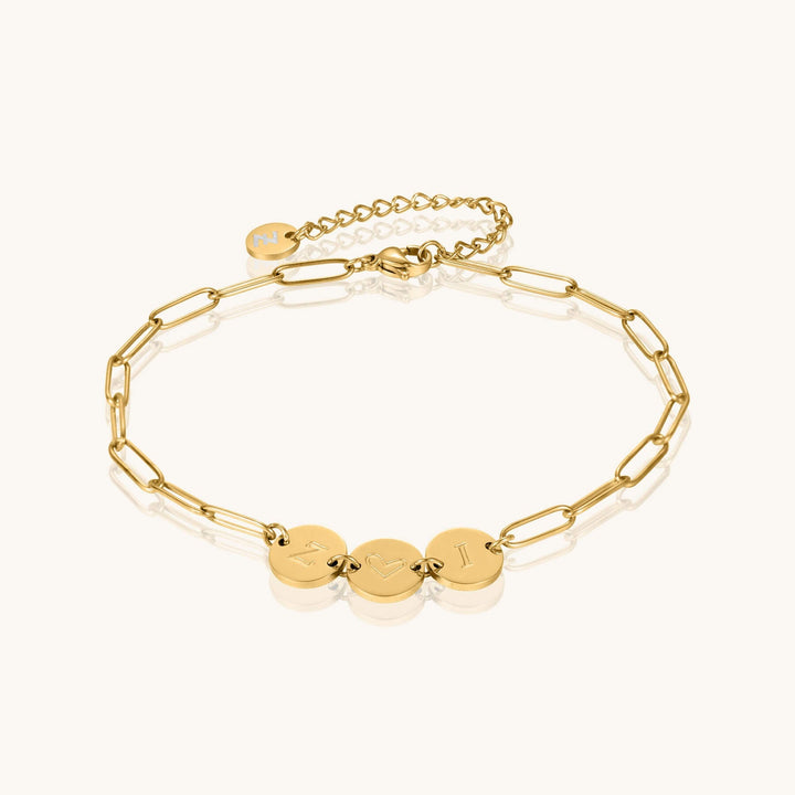 Custom 3-Initial Pin Chain Anklet