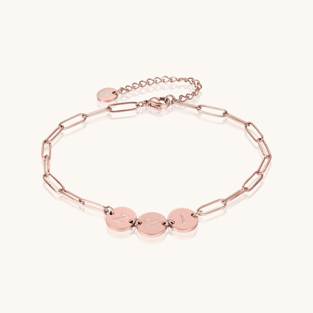 Custom 3-Initial Pin Chain Anklet