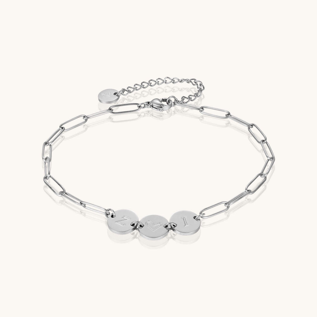 Custom 3-Initial Pin Chain Anklet
