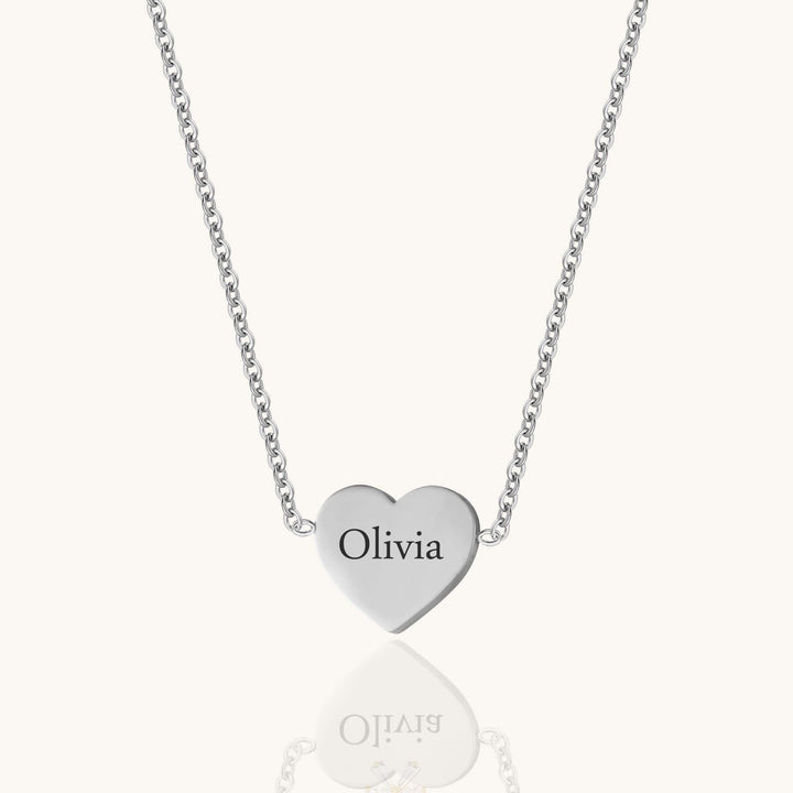 Custom Heart Engraved Name Necklace