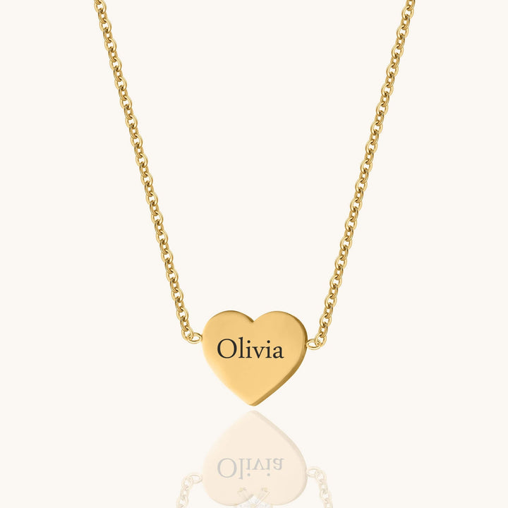 Custom Heart Engraved Name Necklace