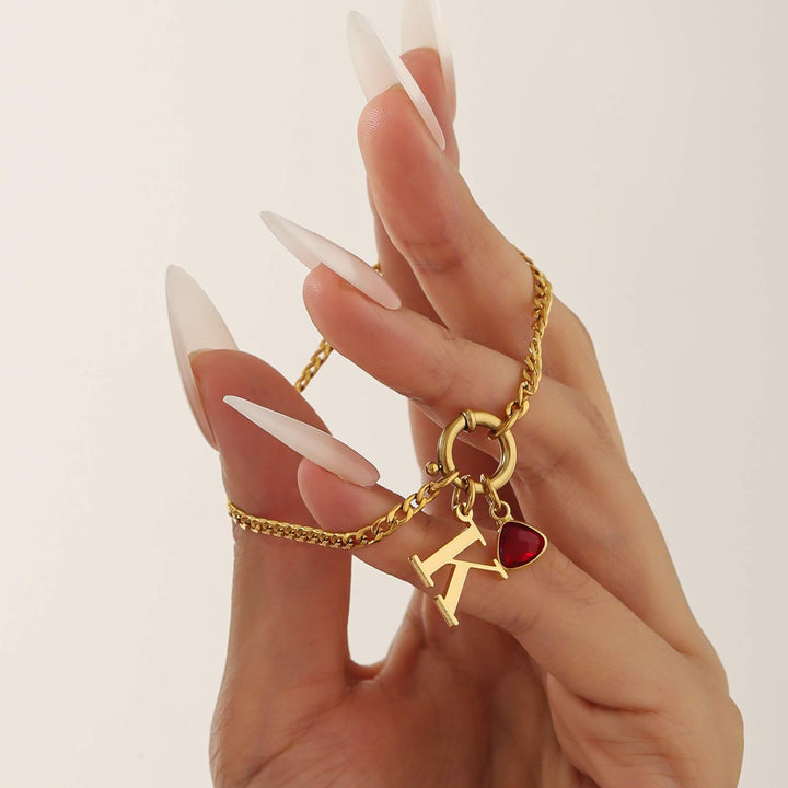 Custom Initial Birthstone Bracelet