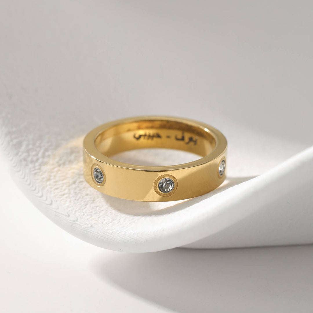 Custom Engraved Crystal Ring