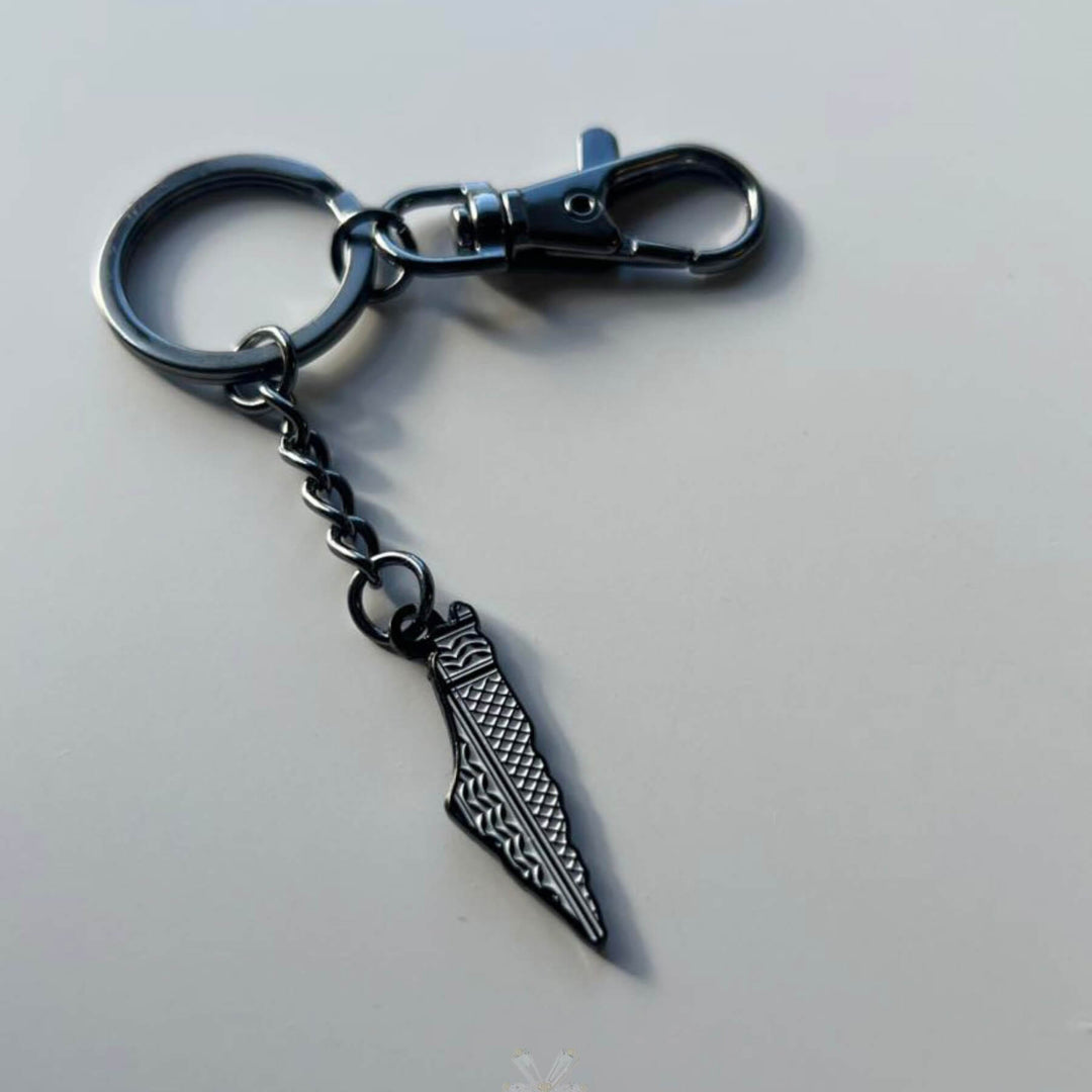 Palestine Keffiyeh Enamel Keychain