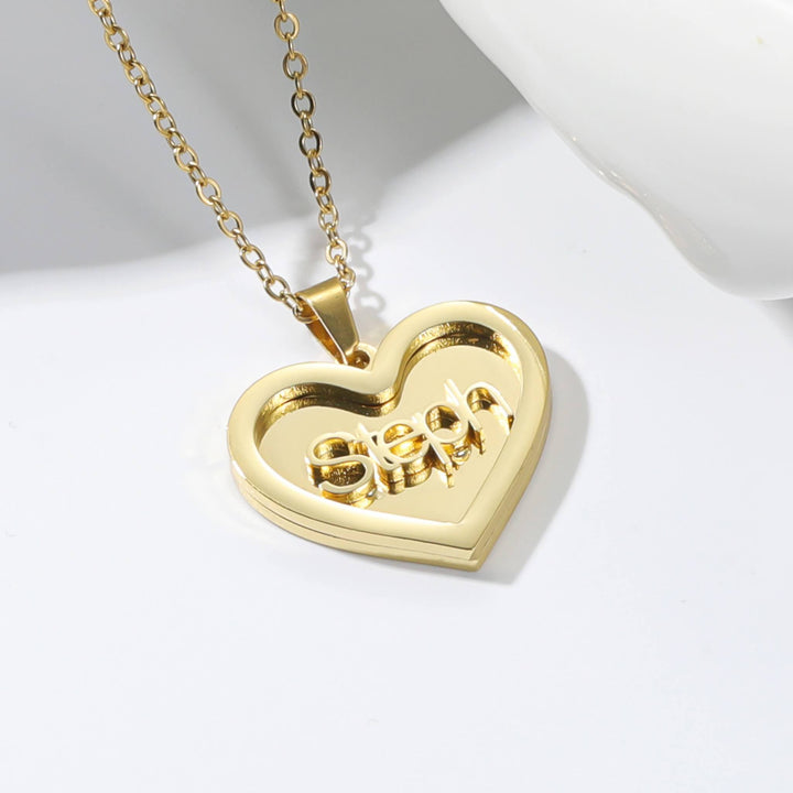 Personalized Solid Heart Name Necklace