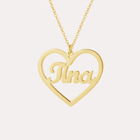 ZUDO Personalized Heart Name Necklace English