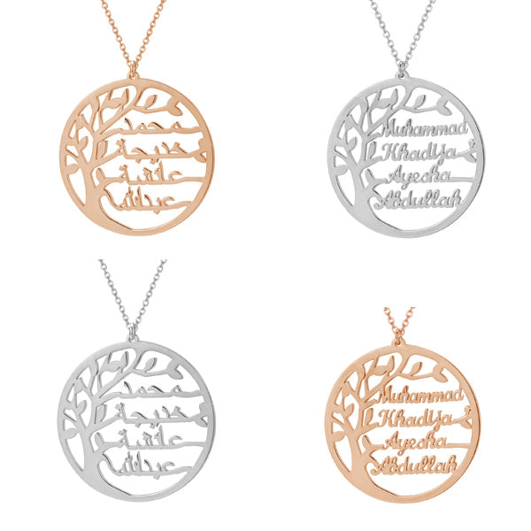 ZUDO-Family-Tree-Necklace-Rose Gold - Silver