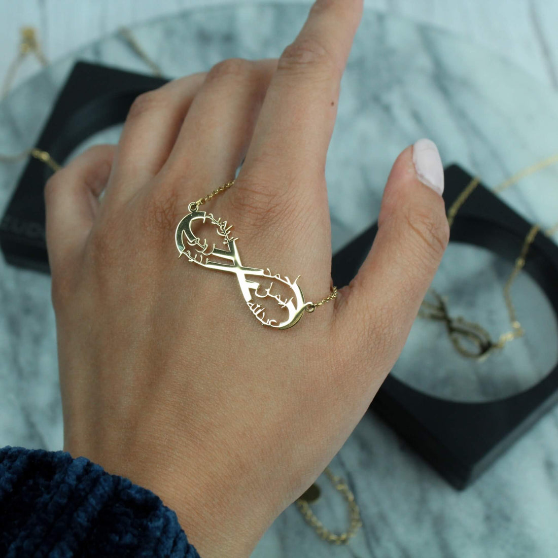 Personalized 6-Name Infinity Necklace